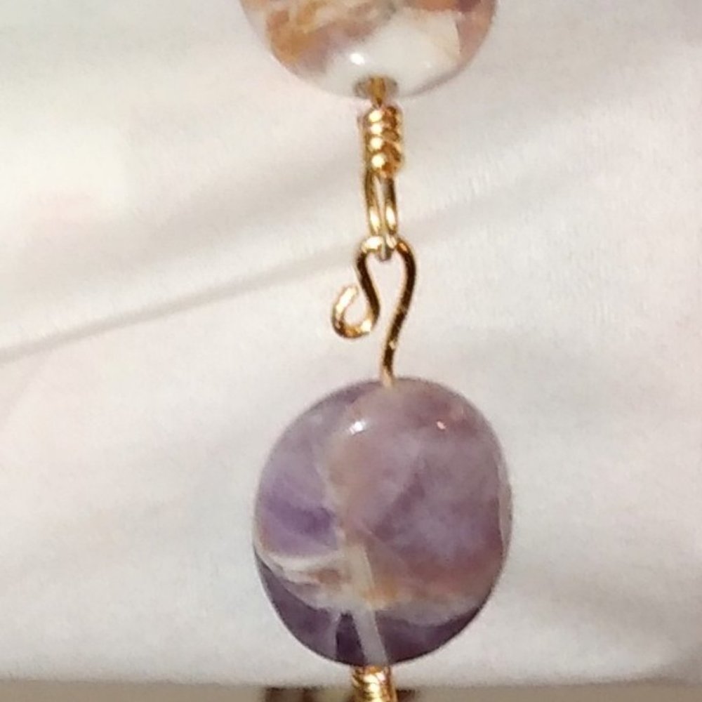 Amethyst Gemstone Bracelet 9" Handmade - Picture 4 of 4